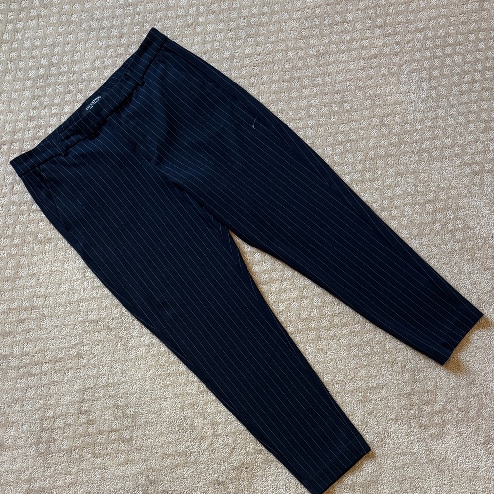 Liverpool Navy Pinstripe Cropped Pants NWOT - Picture 2 of 12